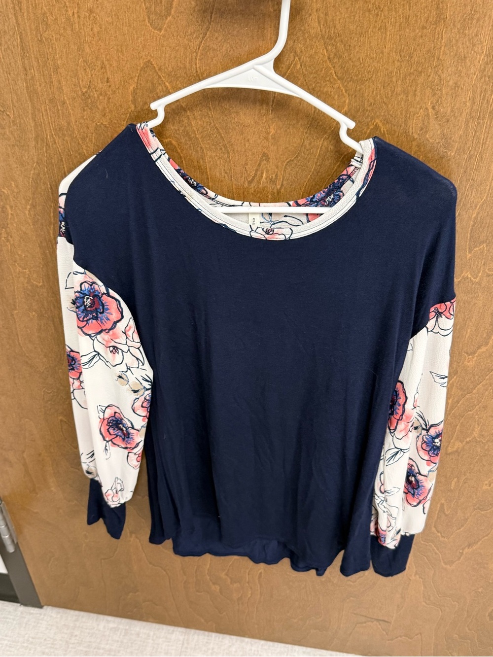 Navy Floral Sleeve Long-Sleeve Tee